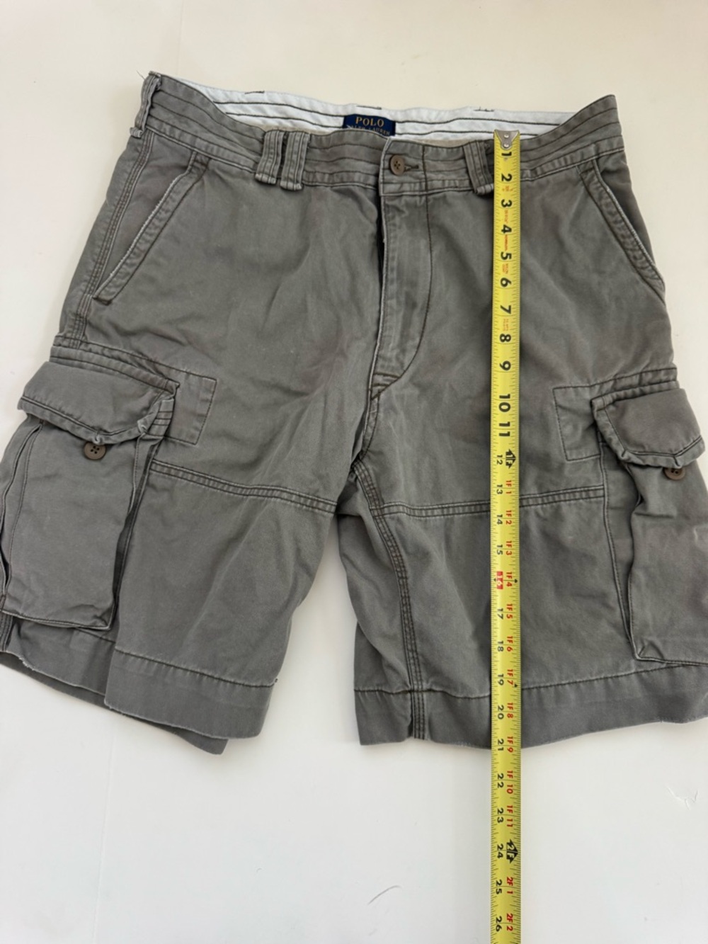 Polo Ralph Lauren Cargo Shorts Mens 35 Gray Cotton Utility Military - Picture 4 of 10